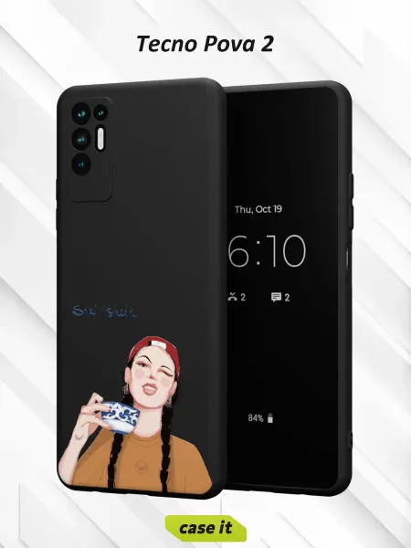 Case it Чехол на Tecno Pova 2с принтом Kazakh Girls