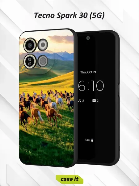 Case it Чехол на Tecno Spark 30 5Gс принтом Лошади