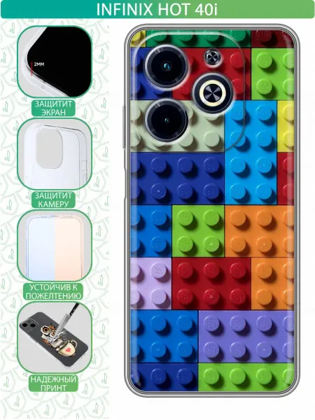 InThisCase Чехол на Infinix Hot 40i с принтом Лего