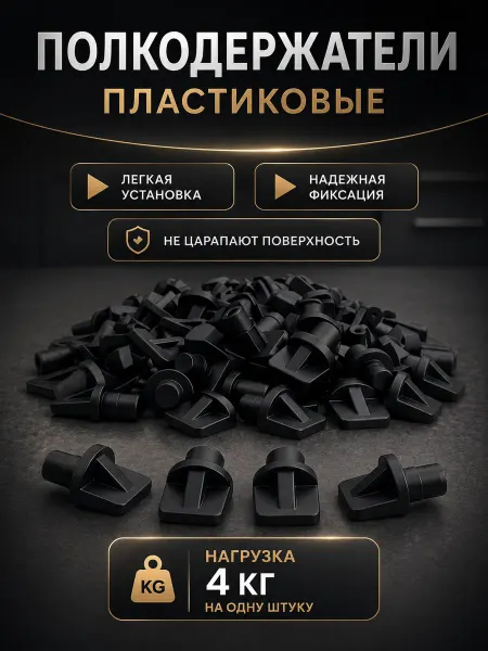 ФурниТут Полкодержатель для полки пластиковый прозрачный 20 шт