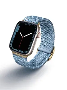 Ремешок UNIQ Aspen Design edition для смарт часов Apple Watch 38 40 41 42 мм текстильный плетеный, лазурно-голубой