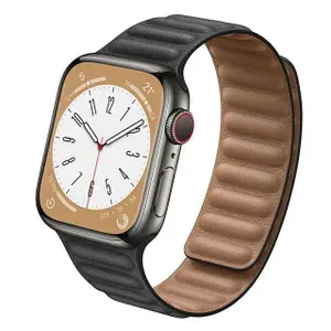 Ремешок Apple Watch 38 / 40 / 41 mm Магнитный EcoLeather Link Black