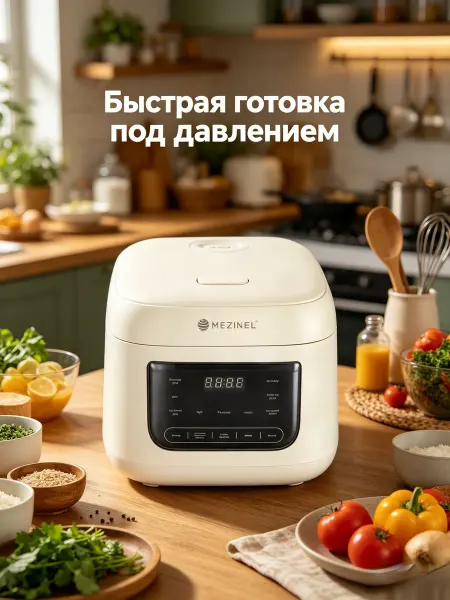 MEZINEL Мультиварка для риса и супов Пароварка Таймер 24ч