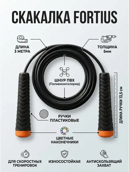 Fortius Скакалка 3м