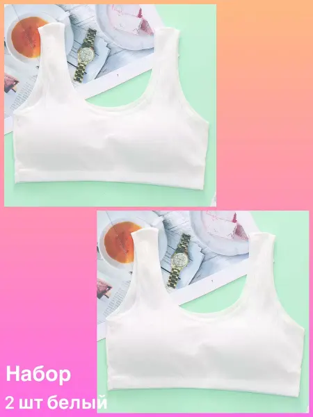 Roise style топ детский хлопок для девочка набор 2 шт белый