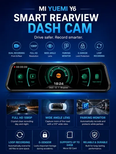 Автомобильный видеорегистратор MI Yuemi Y6