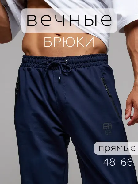 ЕА62 Брюки спортивные прямые больших размеров