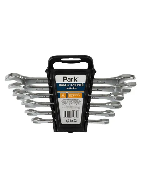 PARK Набор рожковых ключей 6шт Crv 6х7-16х17мм
