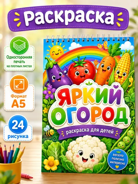 Раскраска для девочек и мальчиков Овощи