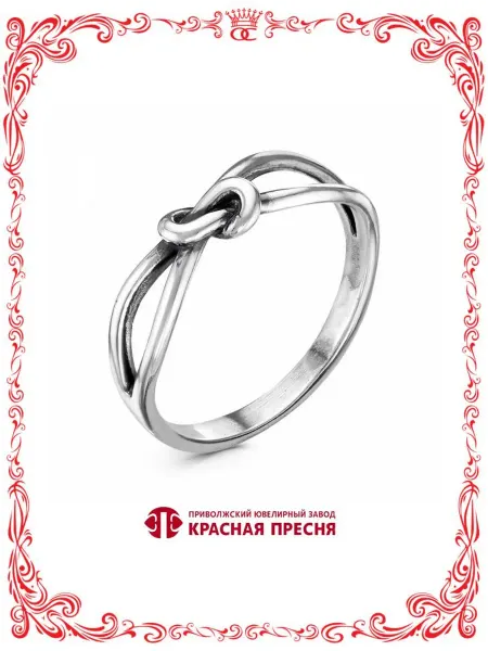 Красная Пресня Минималистичное кольцо узелок из бижутерии без вставки
