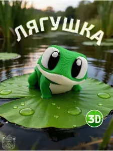 Лягушка "Ква-ква". 3D антистресс сувенир для настроения. Маленькая игрушка. Мини фигурка декор для дома и украшение рабочего стола, милый подарок