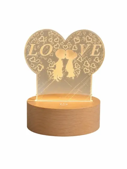 3D LED ночник LOVE — романтическая лампа с USB и 7 цветами подсветки