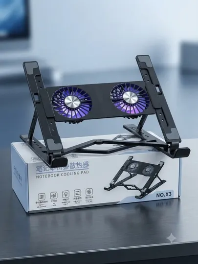 Подставка для ноутбука NO.X3, складная, с 2 вентиляторами и RGB-подсветкой