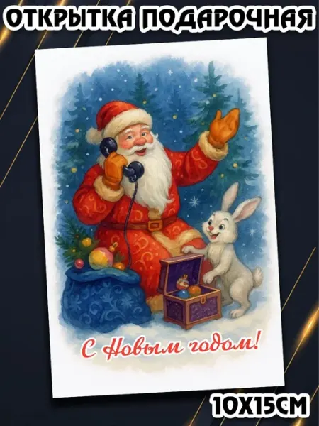 Podarkez Открытка Новый год советский 10 на 15