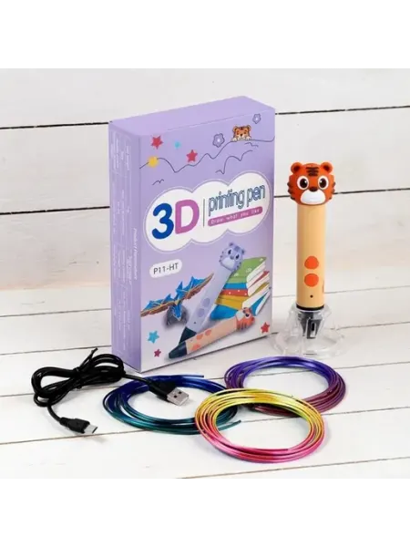 Яркая 3D-ручка для творчества с пластиком PLA
