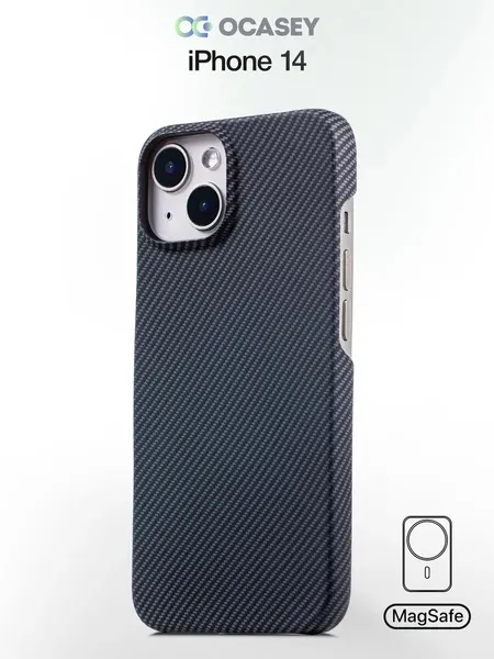 Чехол О'Кейси, для iPhone 14, ультратонкий, с карбоновым покрытием, черный
