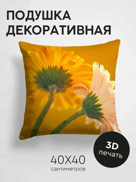 365home Подушка декоративная, 40x40см Макро цветы пара