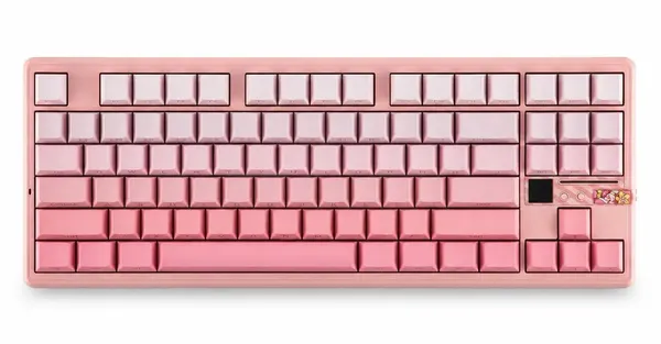 Беспроводная механическая игровая клавиатура AULA F87 PRO V2 (Strawberry Mint Switch), Gradient Pink