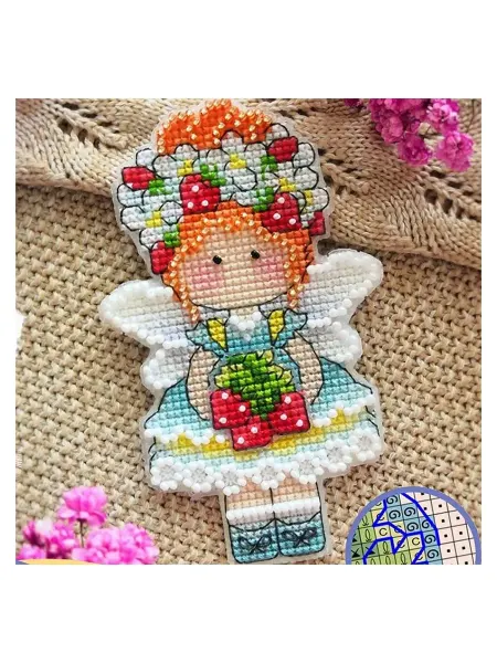 XIUSPRING Вышивка крестом фея с клубникой, магнит на холодильник, Цвет