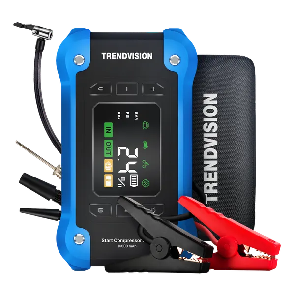 Компрессор TrendVision Start Compressor PRO, 1600А, USB, 4в1, с фонариком, 16000мАч