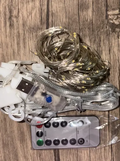 Гирлянда дождик 500 LED 3x3 USB с пультом для штор 8 режимов LED