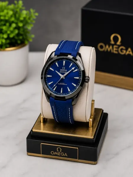 Мужские наручные часы Omega, новая модель с силиконовым ремешком, в подарочной коробке