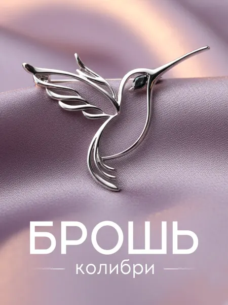 Polovinka Брошь стильная для одежды птица колибри