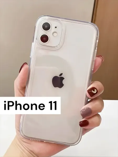 IPhone чехлы Чехол на iPhone 11 прозрачный силиконовый с защитой камеры