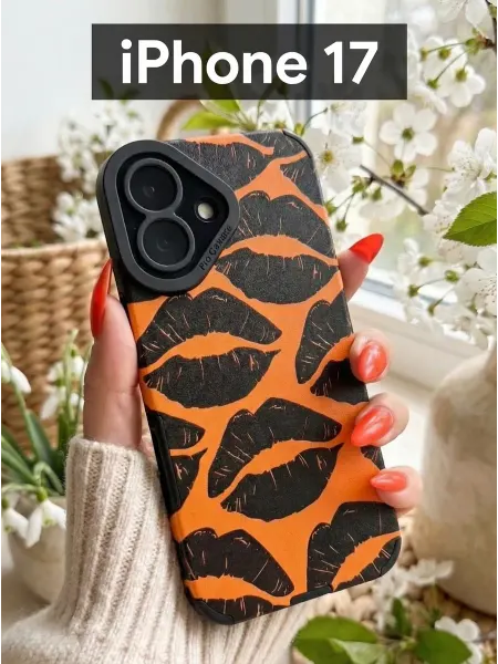 Red Cat Чехол на iPhone 17 Нубук Губы