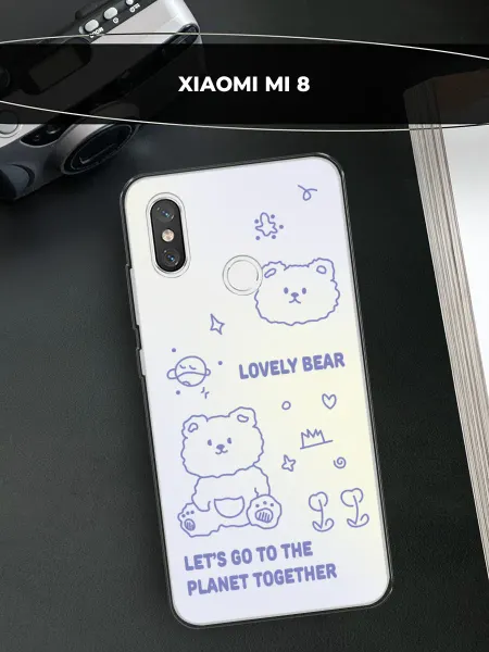 Xiaomi Чехол на Mi 8 с медведем