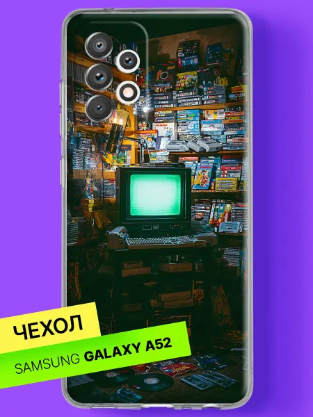 Samsung Чехол на A52 A52s Ретро-комната геймера