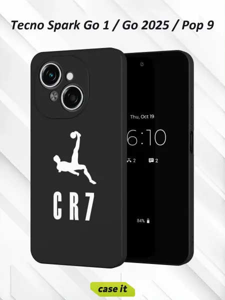 Case it Чехол на Tecno Spark Go 1 Go 2025 Pop 9 логотип бренда CR7