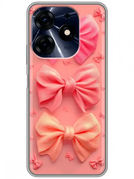360skin Чехол на Tecno Spark 10 Pro розовые бантики для девочки