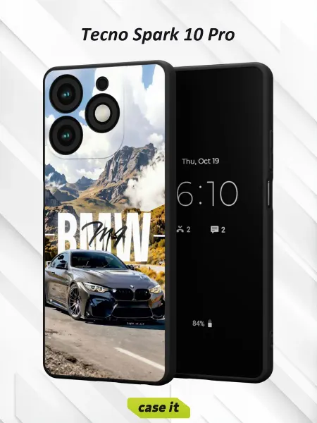 Case it Чехол на Tecno Spark 10 Proс принтом BMW M4 (F82)