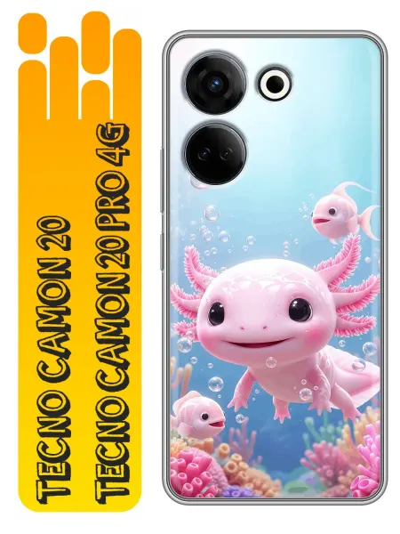 360skin Чехол на Tecno Camon 20, 20 Pro Аксолотль для девочки