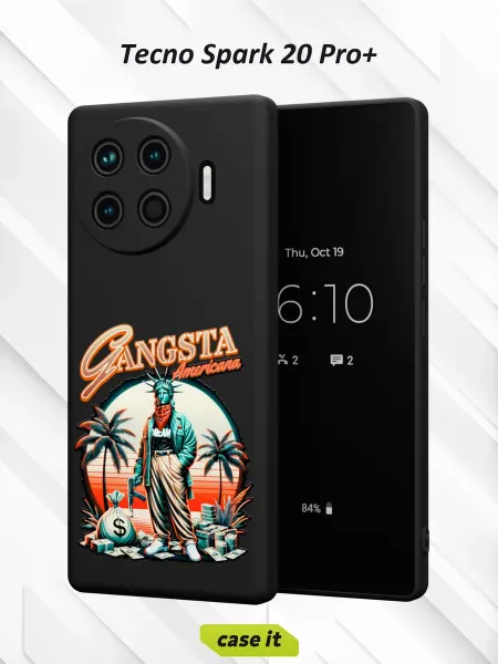 Case it Чехол на Tecno Spark 20 Pro +с принтом American gangster