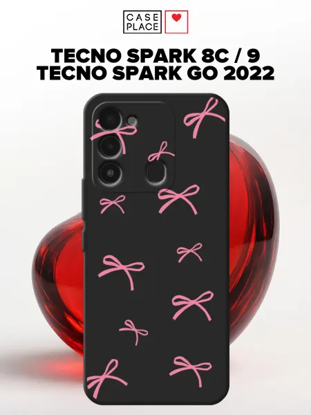 TECNO Чехол на Spark 8C 9 Go 2022 с бантиками