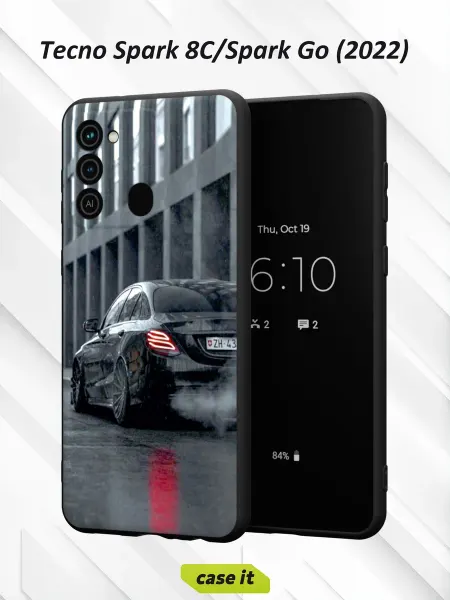 Case it Чехол на Tecno Spark 8C GO 2022 с принтом эффектный дрифт