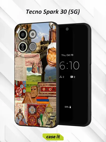 Case it Чехол на Tecno Spark 30 5Gс принтом Коллаж