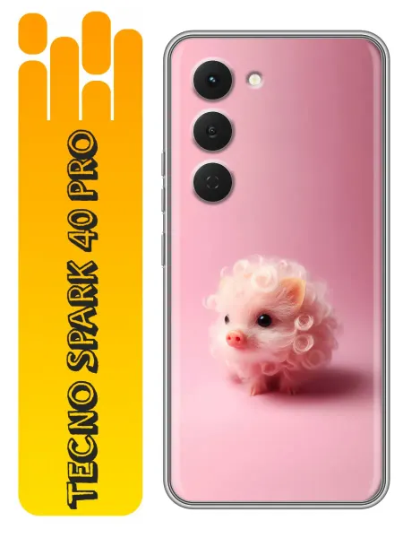 360skin Чехол на Tecno Spark 40 Pro свинка розовая