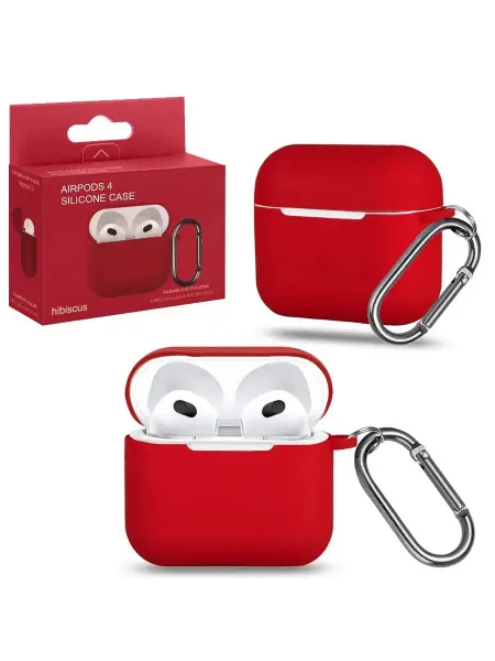 Стильный чехол для AirPods 4 с карабином и дизайном Hibiscus
