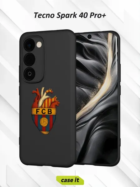 Case it Чехол на Tecno Spark 40 Pro+ с принтом Барселона сердце