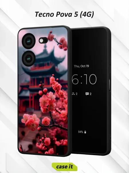 Case it Чехол на Tecno Pova 5 (4G)с принтом японская вишня