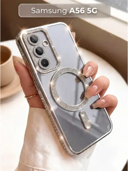 ЧЕХОЛБЕРИ Чехол со стразами и MagSafe на Samsung Galaxy A56 5G