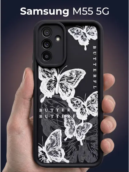URBAZZA Чехол на Samsung Galaxy M55 5G с бортиками и рисунком