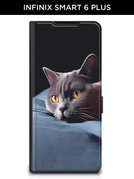 Infinix Чехол книжка на Smart 6 Plus кот