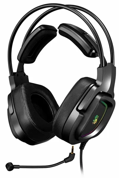 Наушники A4Tech с микрофоном, черный, 2 м, мониторные, оголовье (G575P 4PIN+USB/BLACK)