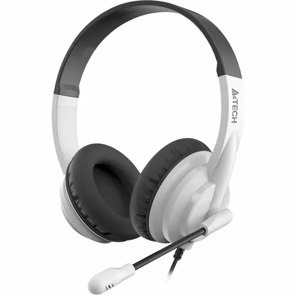Гарнитура A4Tech HU-10 черный - белый, 2 м, накладные, USB