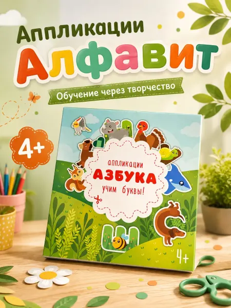 TIAMO Аппликации Азбука, развивающие игрушки 4 года для малышей