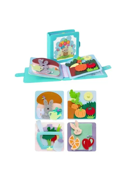 MimiBabyBook Интерактивная игрушка - книга для развития мелкой моторики